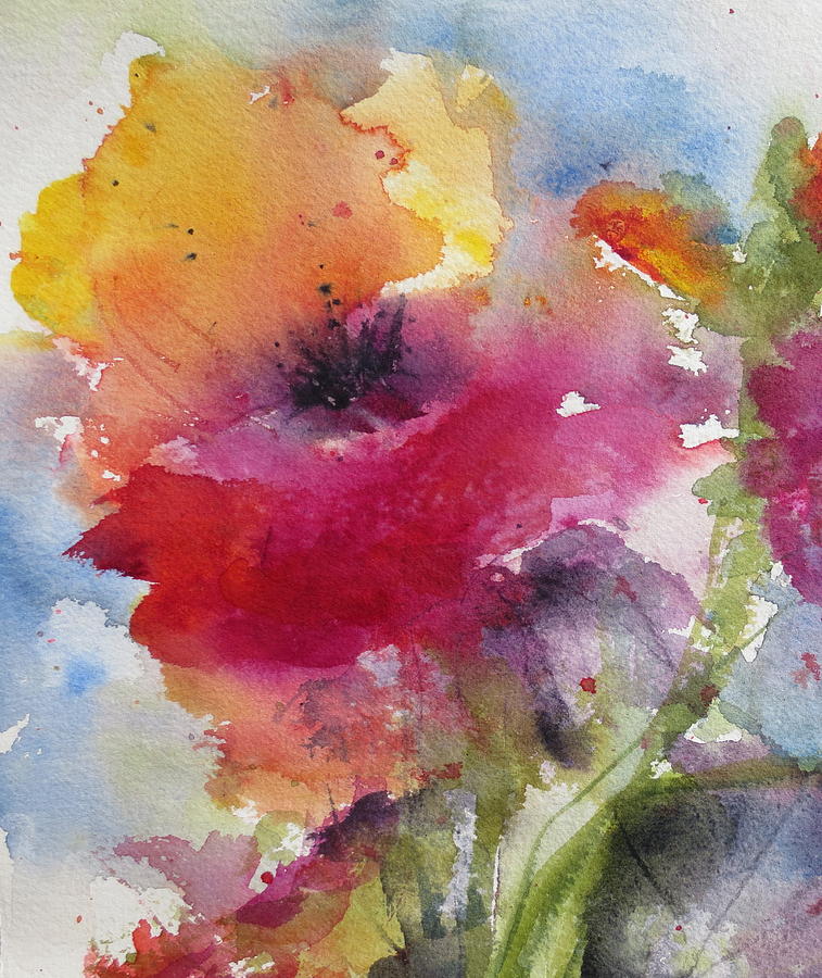 Iceland Poppy Painting by Anne Duke