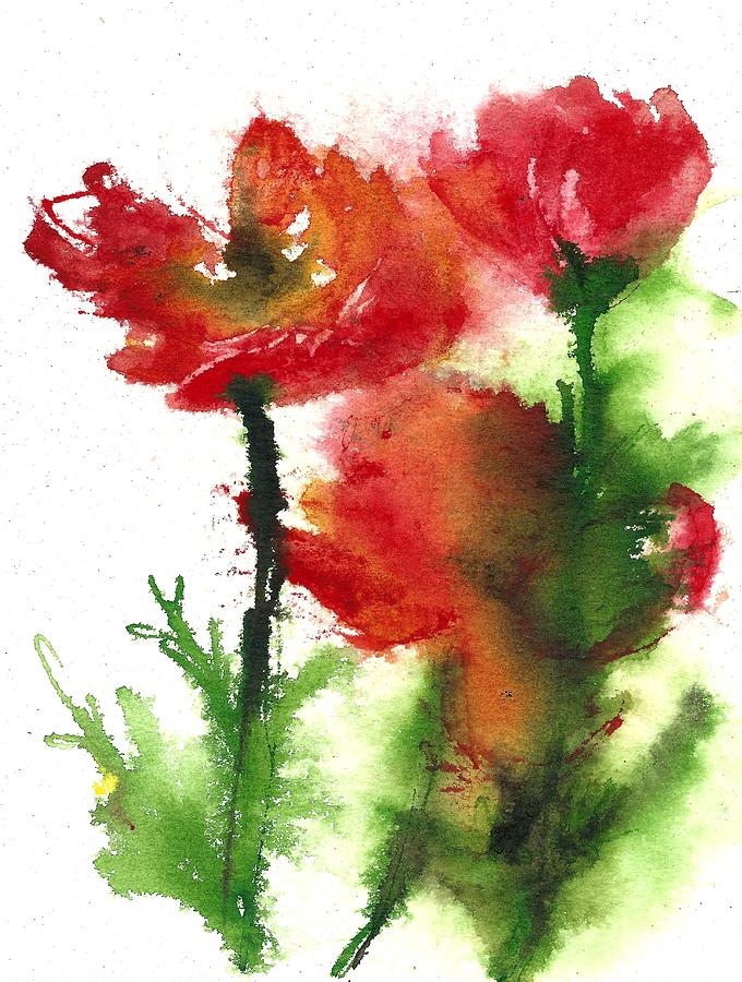 Poppy Painting - Iceland Poppy- Wildflowers of europe by Garima Srivastava