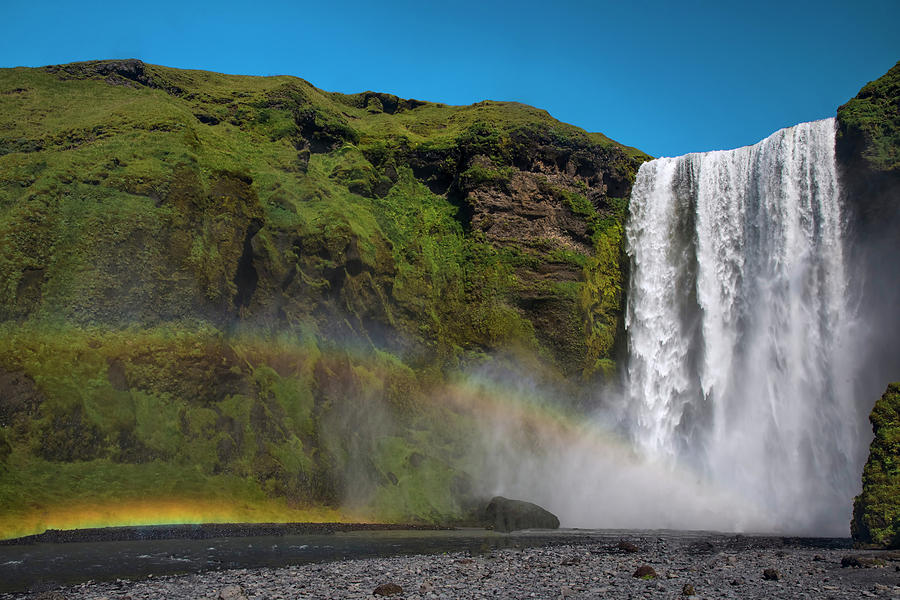 Iceland Rainbow Skogafoss Waterfall Photograph by Dave Dilli