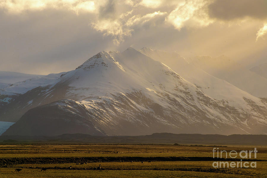 Iceland Ring Road Mountains Sunset Photograph