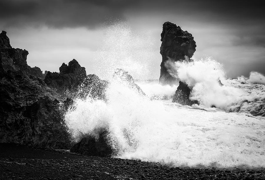 Iceland seascape waves and cliffs Photograph by Matthias Hauser