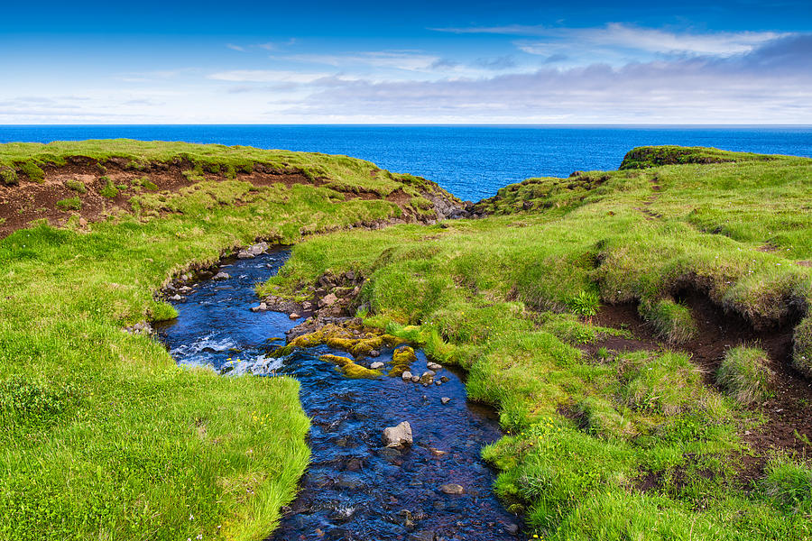 Iceland Snaefellsnes coast - symphony in green and blue Photograph by Matthias Hauser