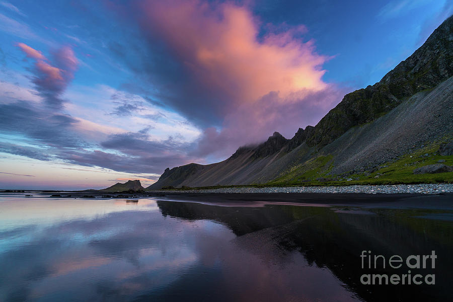 Iceland Stokksnes Glass Beach Reflection Photograph