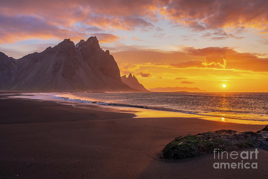 Iceland Sunrise Beach Serenity Photograph