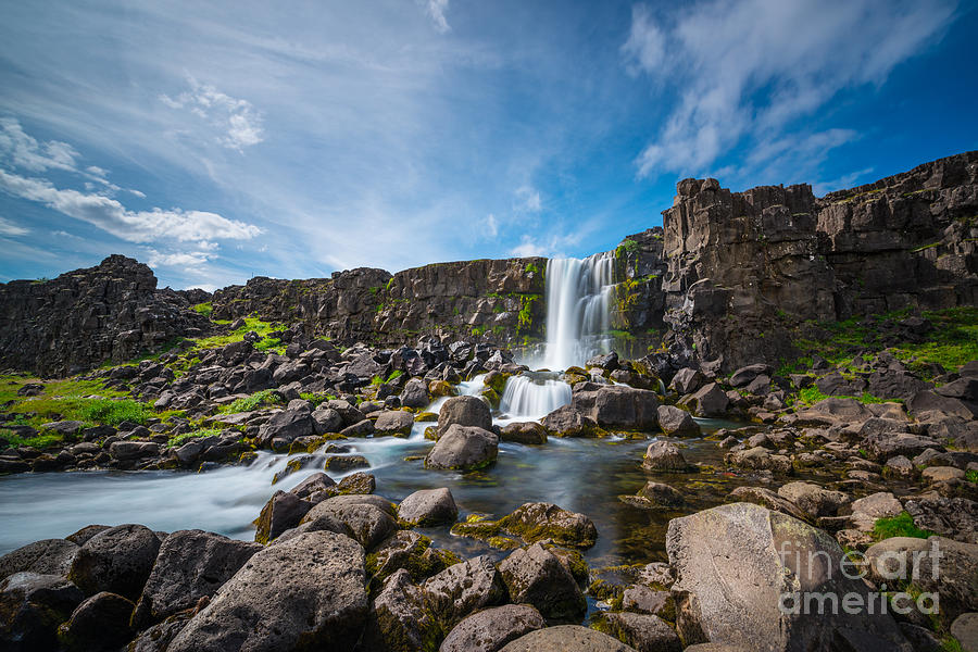 Iceland Waterfall Oxararfoss Photograph by Michael Ver Sprill