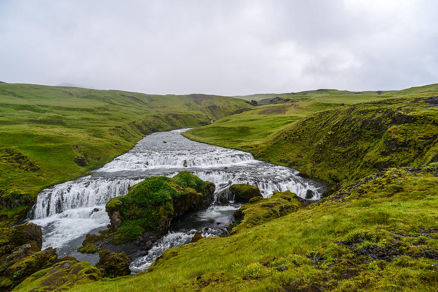 Icelandic Cascade Photograph by Alex Blondeau