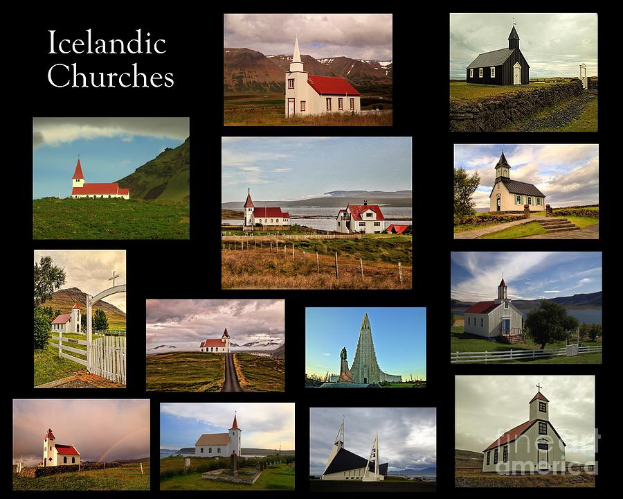 Icelandic churches Collage Photograph by Roxie Crouch
