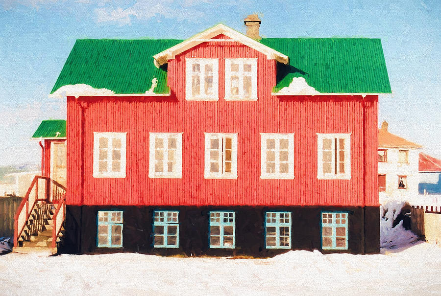 Icelandic House Digital Art by Roy Pedersen