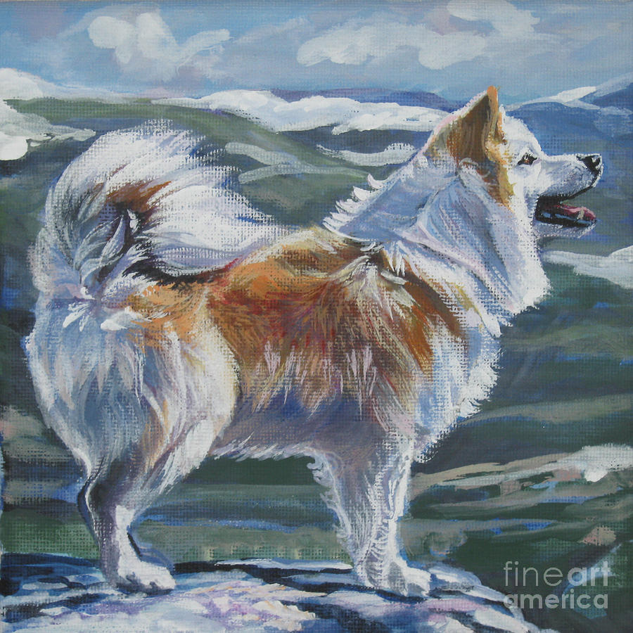 Dog Painting - Icelandic sheepdog by Lee Ann Shepard