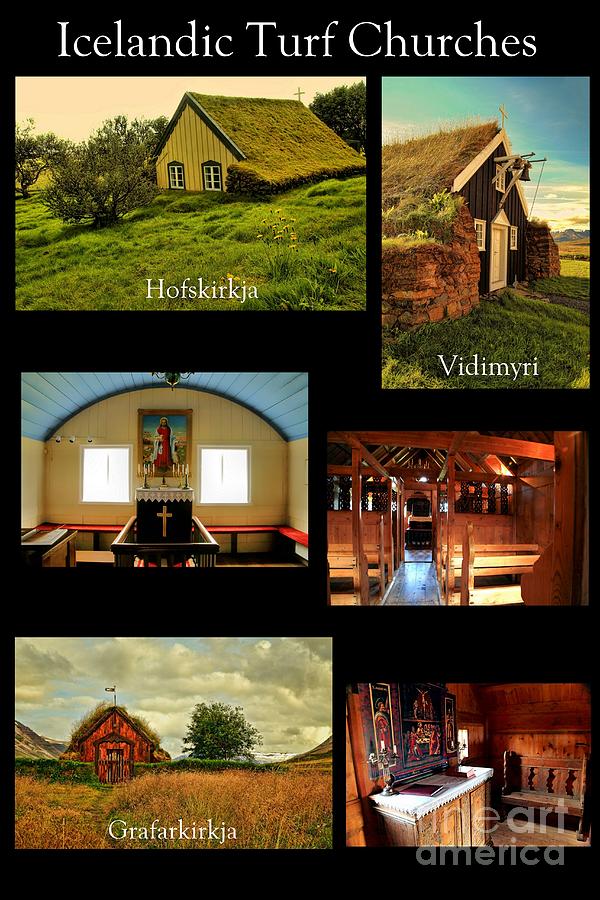 Icelandic Turf Churches Collage Photograph by Roxie Crouch