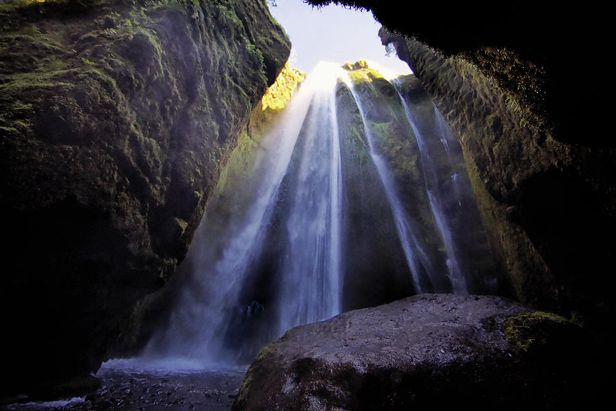 Icelandic Waterfall Cave Photograph by Jack Nevitt