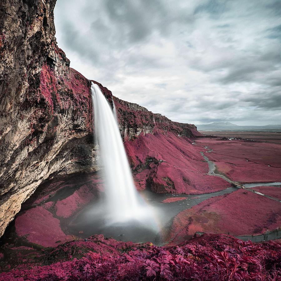 Icelandic Waterfall Painting by Celestial Images