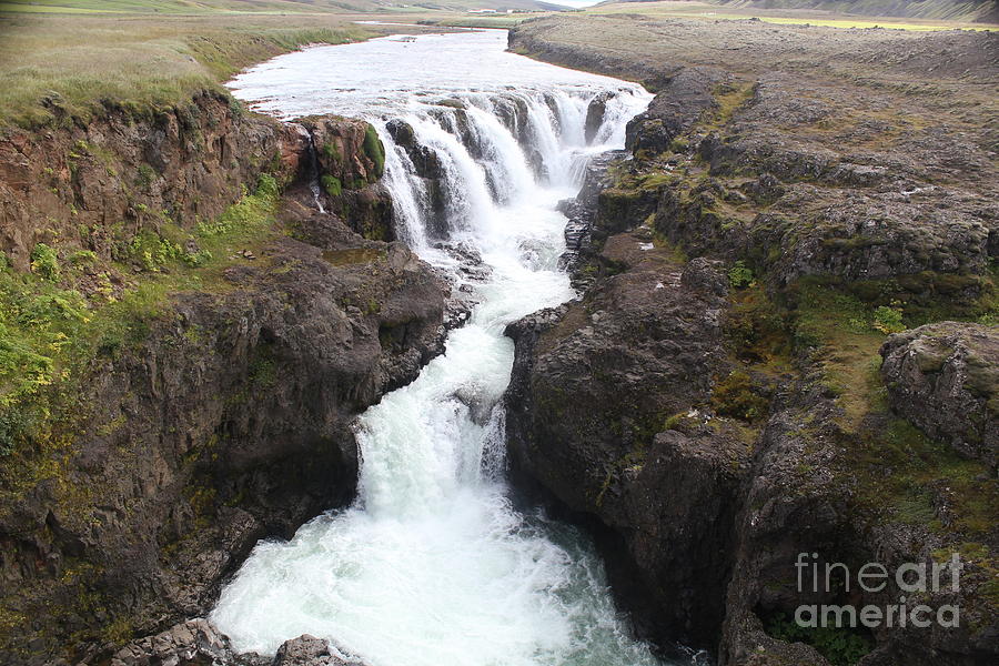 Icelandic waterfall Photograph by Maxine Kamin
