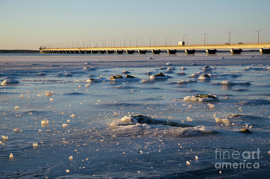 Icescape By The Bridge Photograph