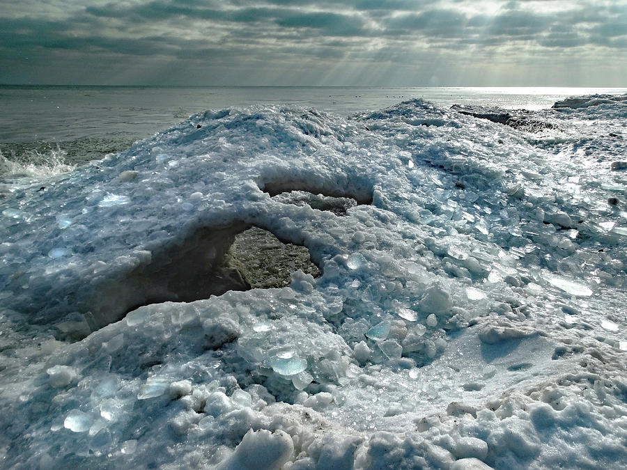 Icescape on Lake Michigan Photograph by David T Wilkinson