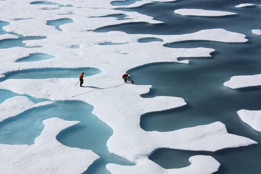 ICESCAPE Researchers Ponds on the Ocean Painting by Celestial Images