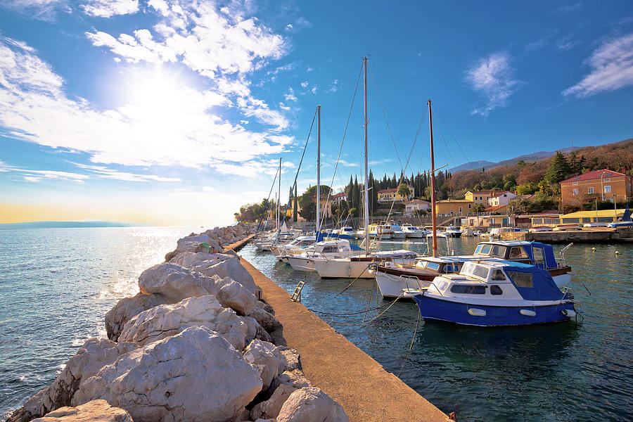 Icici village waterfront and harbor in Opatija riviera Photograph by Brch Photography