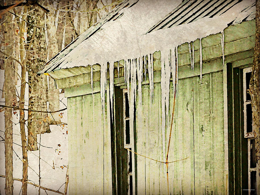 Winter Photograph - Icicle Cottage by Dark Whimsy