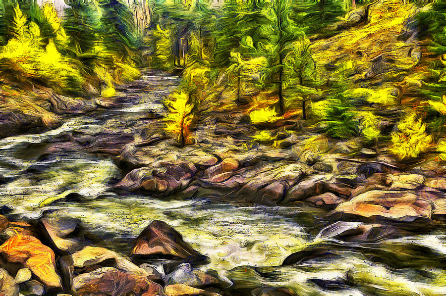 Fall Digital Art - Icicle Creek Autumn Flow by Mark Kiver