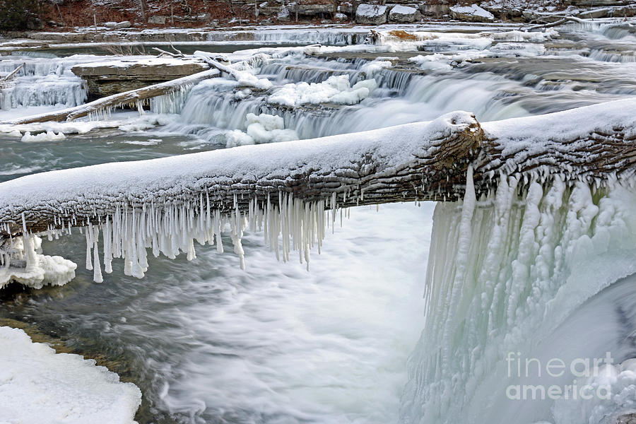 Icicles at Cataract Falls, Indiana Photograph by Steve Gass