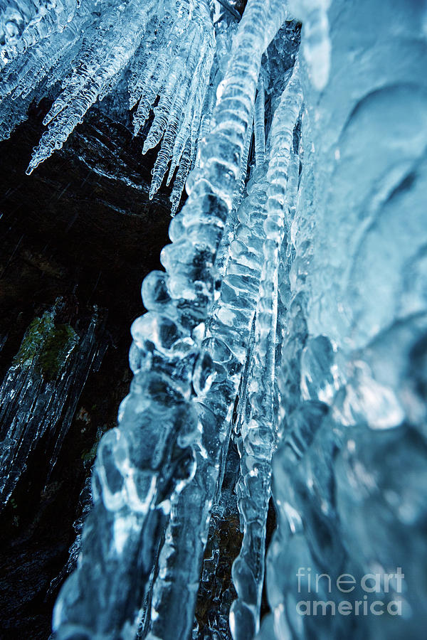 Icicles on mountain wall Photograph by Ragnar Lothbrok