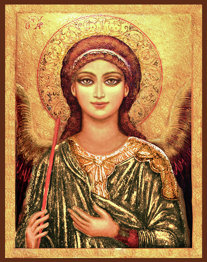 Icon Archangel In Gold Mixed Media