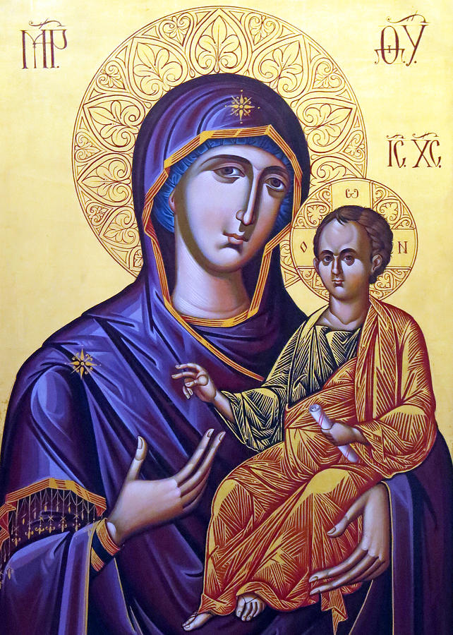 Jesus Christ Photograph - Icon of Mary and the child  by Munir Alawi