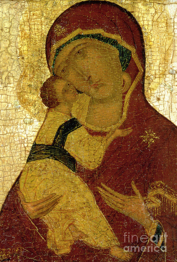 Madonna Painting - Icon of the Virgin of Vladimir by Moscow School