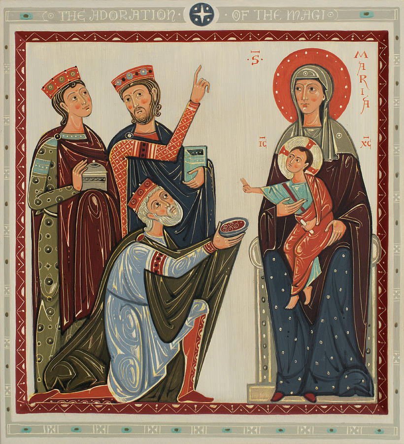 Icon The Veneration of the Magi Painting by Olga Shalamova