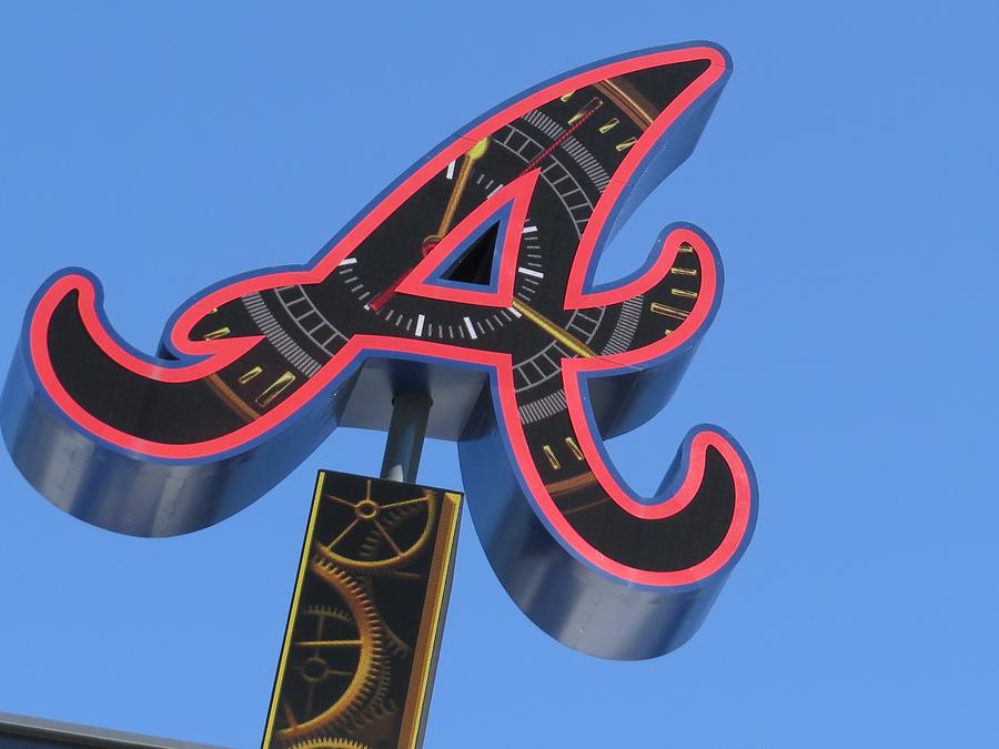 Atlanta Braves Photograph - iconic A by Aaron Martens