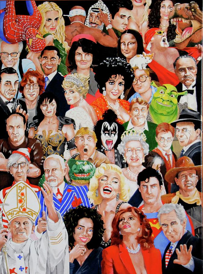 Portrait Painting - Iconic Crowd by Wayne Hughes