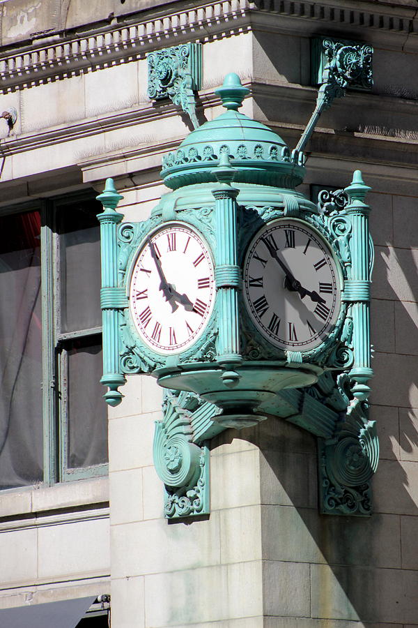 Iconic Green Clocks of Macys Building Photograph by Colleen Cornelius