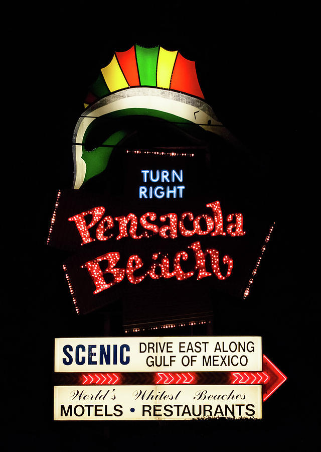 Iconic Pensacola Beach Sign  Photograph by Debra Forand
