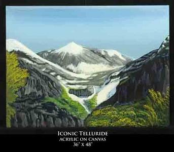 Landscape Painting - Iconic Telluride by Robert Newport Landscape Painting - Iconic Telluride by Robert Newport