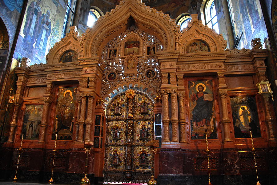 Iconostasis - St Isaacs Cathedral Photograph by Jacqueline M Lewis