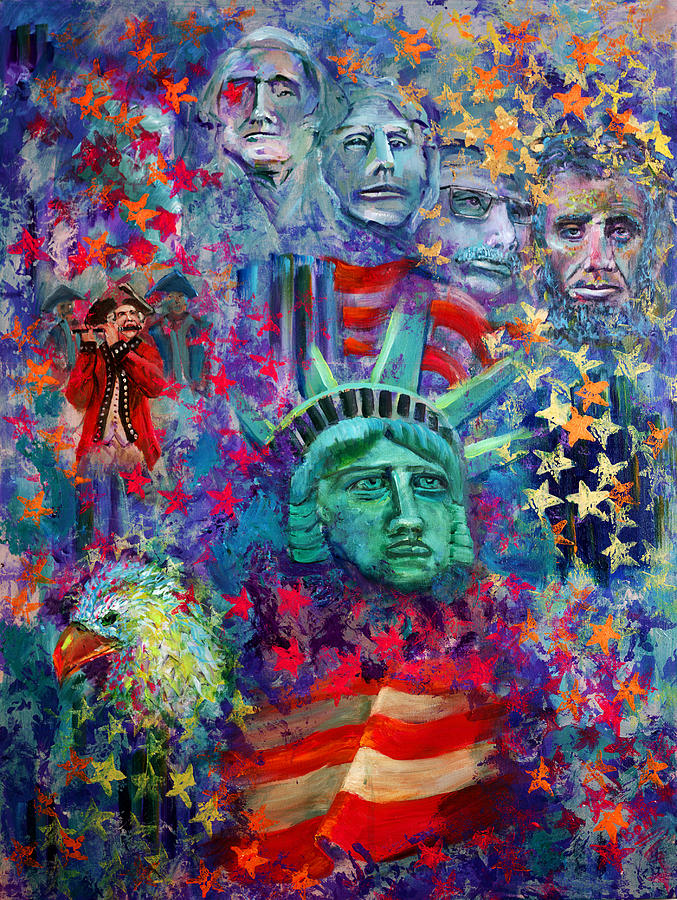 Liberty Painting - Icons Of Freedom by Peter Bonk Liberty Painting - Icons Of Freedom by Peter Bonk