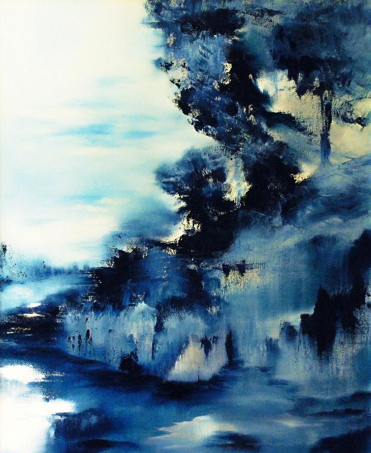 Icy Blue Abstract Painting by Larry Ney II