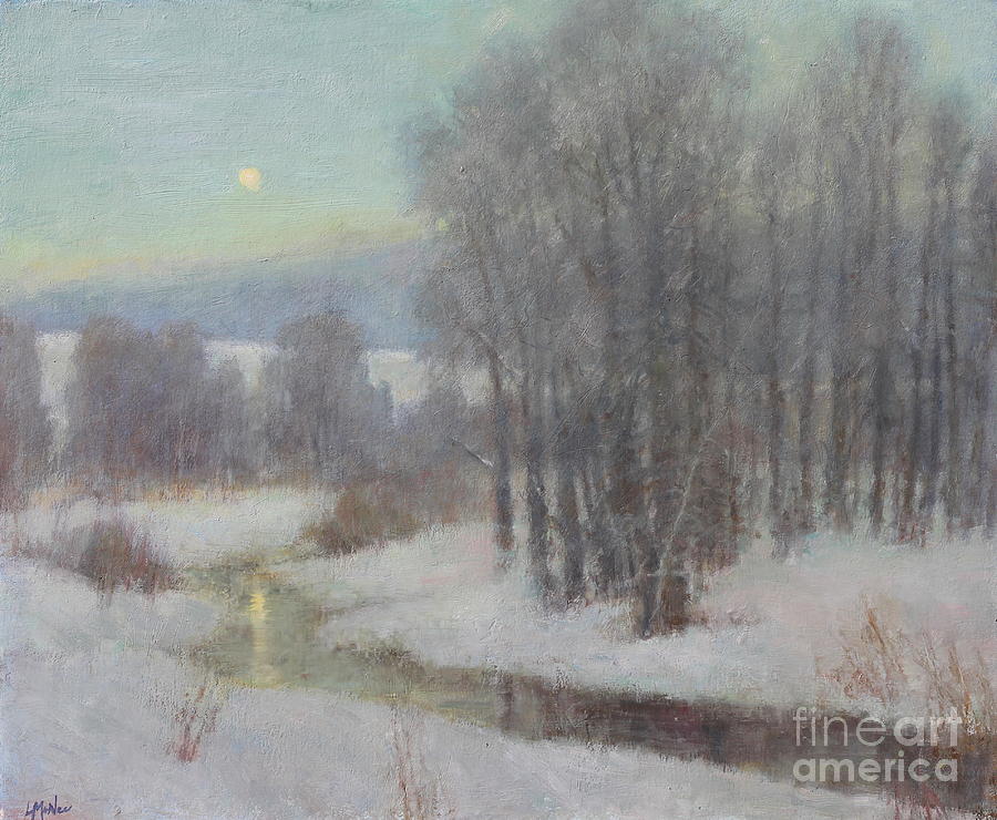 Winter Painting - Icy Evening by Lori McNee