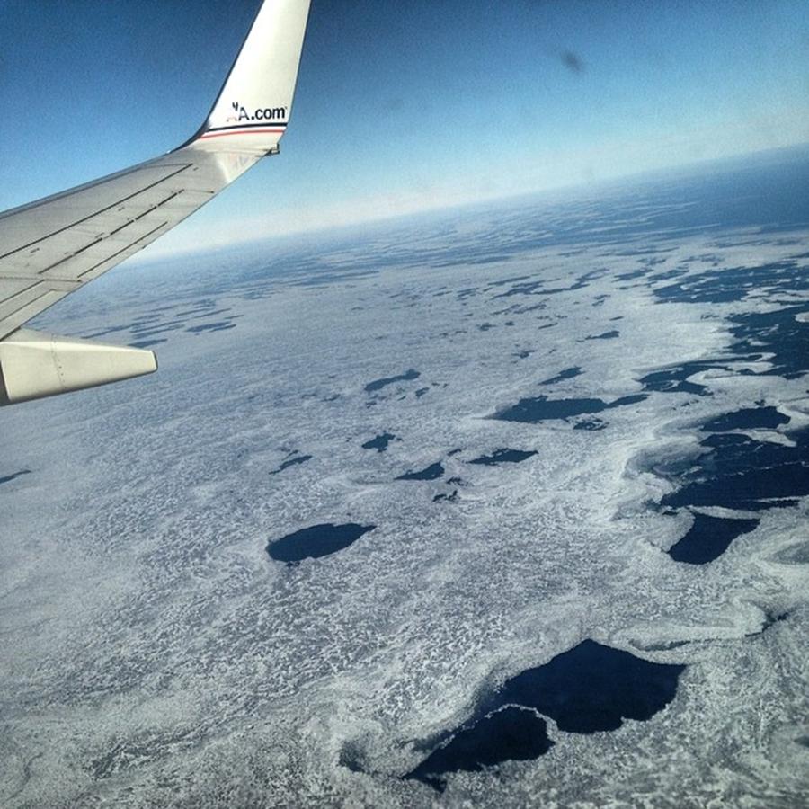 Americanairlines Photograph - Icy Great Lakes! Birds Eye View by Jestina Odell