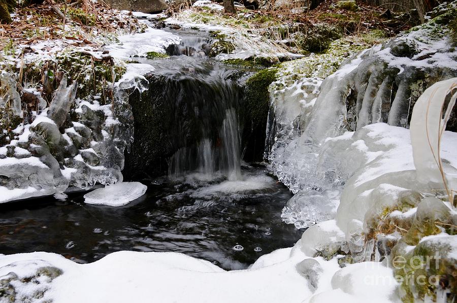 Icy Little Waterfall Photograph by Sandra Updyke