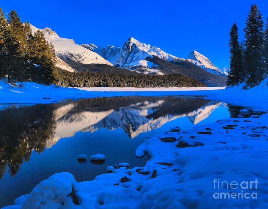 Icy Reflections At Maligne Photograph by Adam Jewell