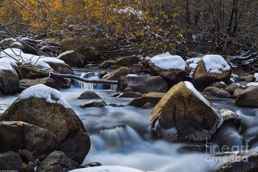Fall Photograph - Icy River Autumn by Mitch Shindelbower