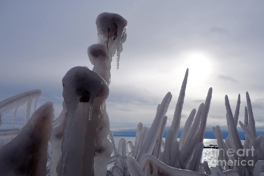 Ice Formations Photograph - Icy Sentinels on Superior by Sandra Updyke