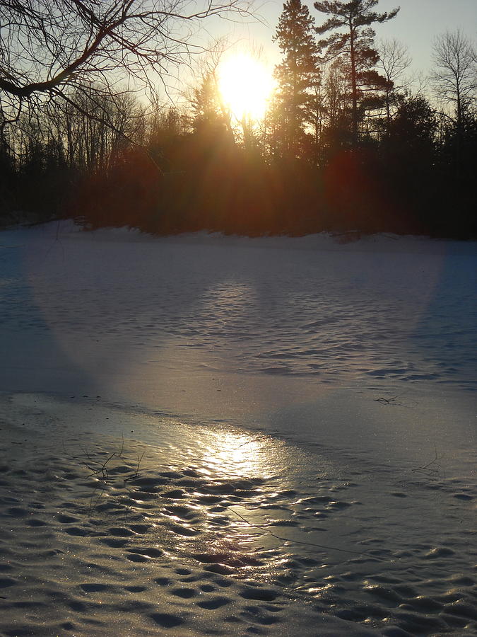 Icy Sunrise Reflection Photograph by Kent Lorentzen