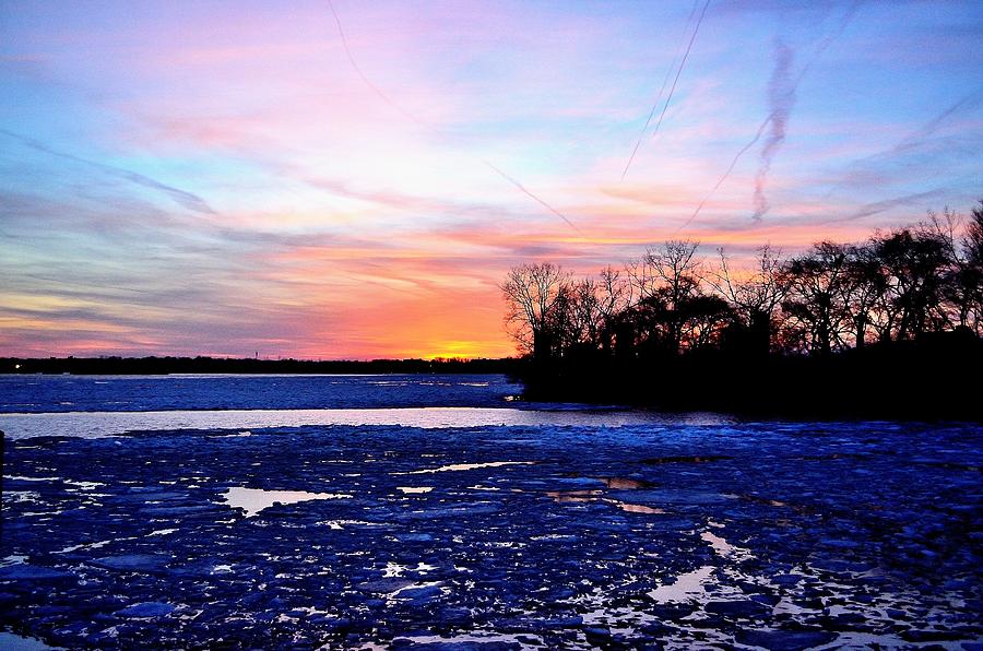Icy Sunset Photograph