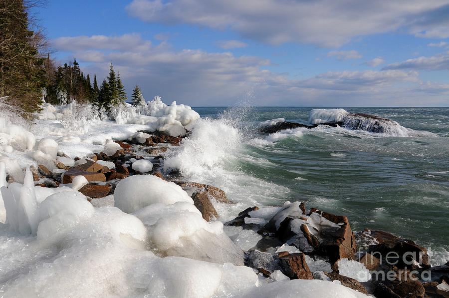 Icy Superior Waves Photograph by Sandra Updyke