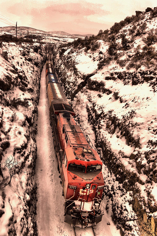 Icy train in the Palouse Photograph by Jeff Swan