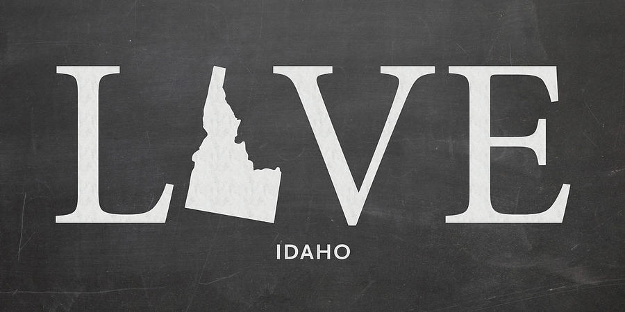 Idaho Map Mixed Media - ID Love by Nancy Ingersoll