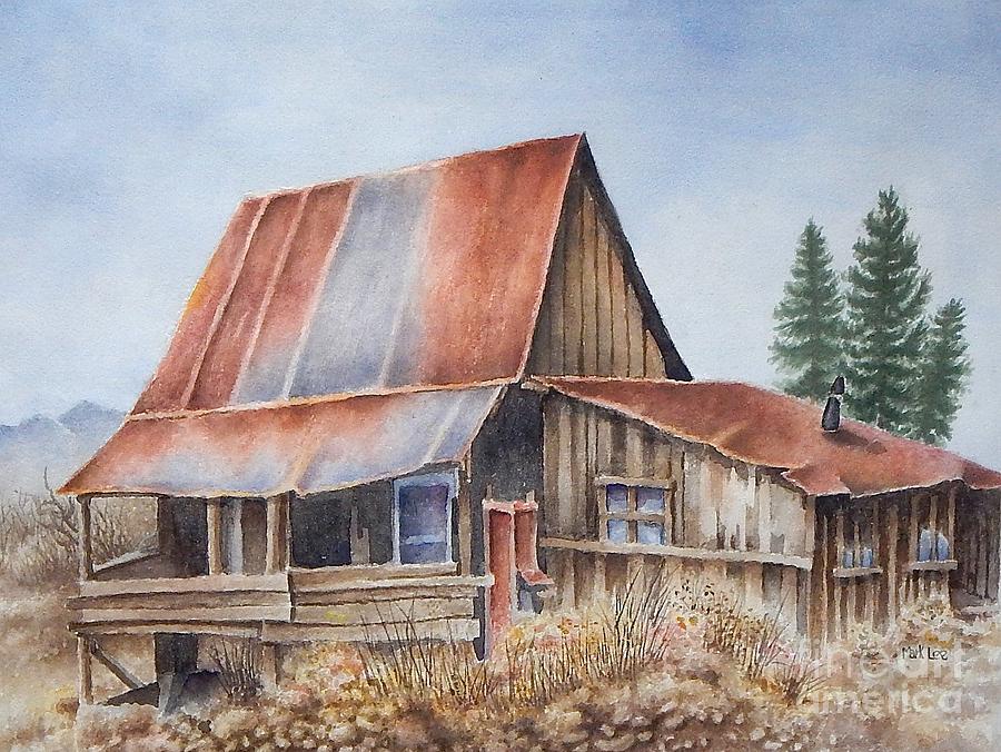 Idaho City Cabin Painting by Mark S Lee