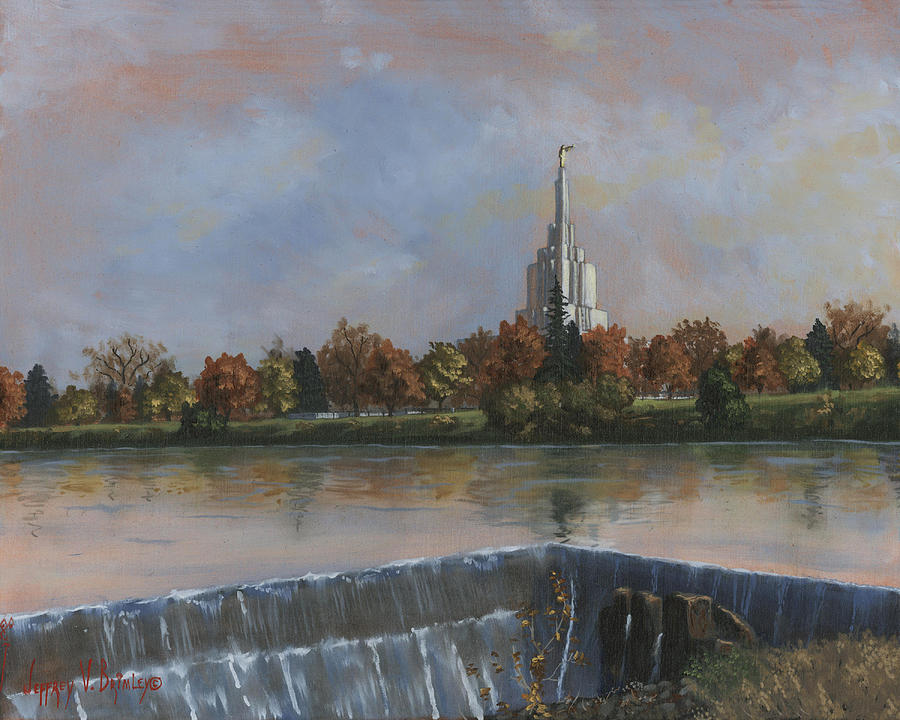 Idaho Falls Temple Painting by Jeff Brimley